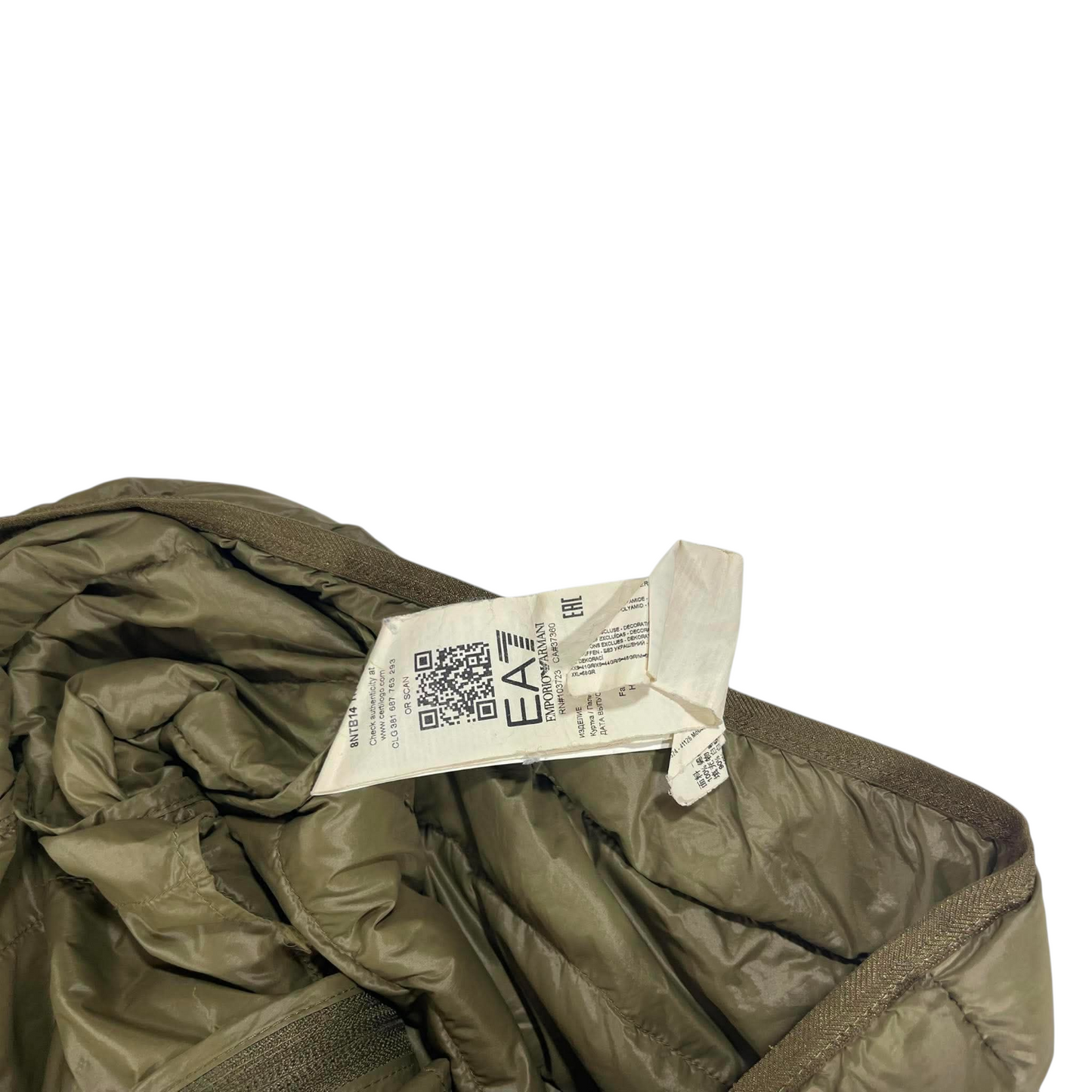 EA7 OLIVE GREEN PUFFER JACKET (M)