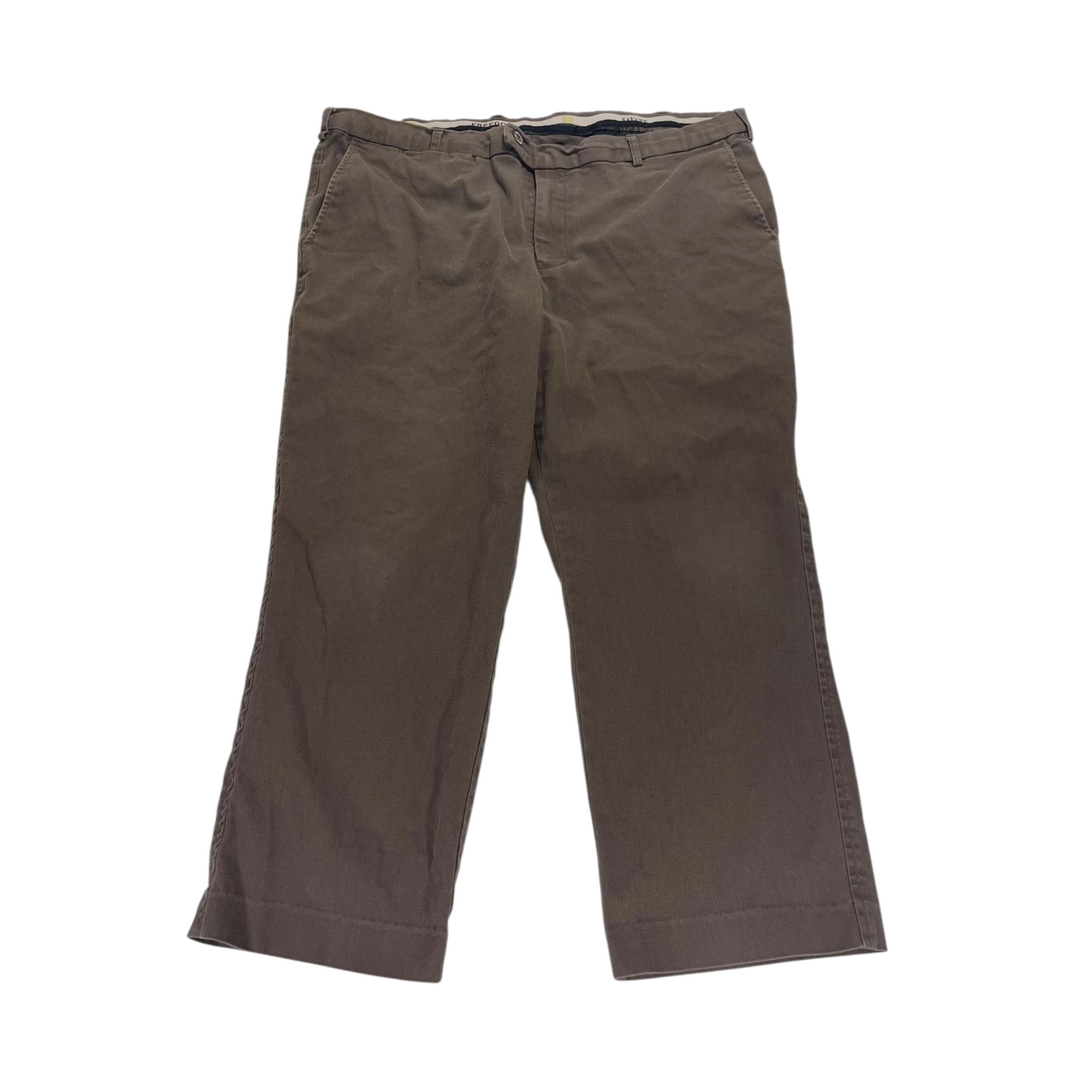 VINTAGE WIDE SAVANE BROWN CHINO PANTS (38)