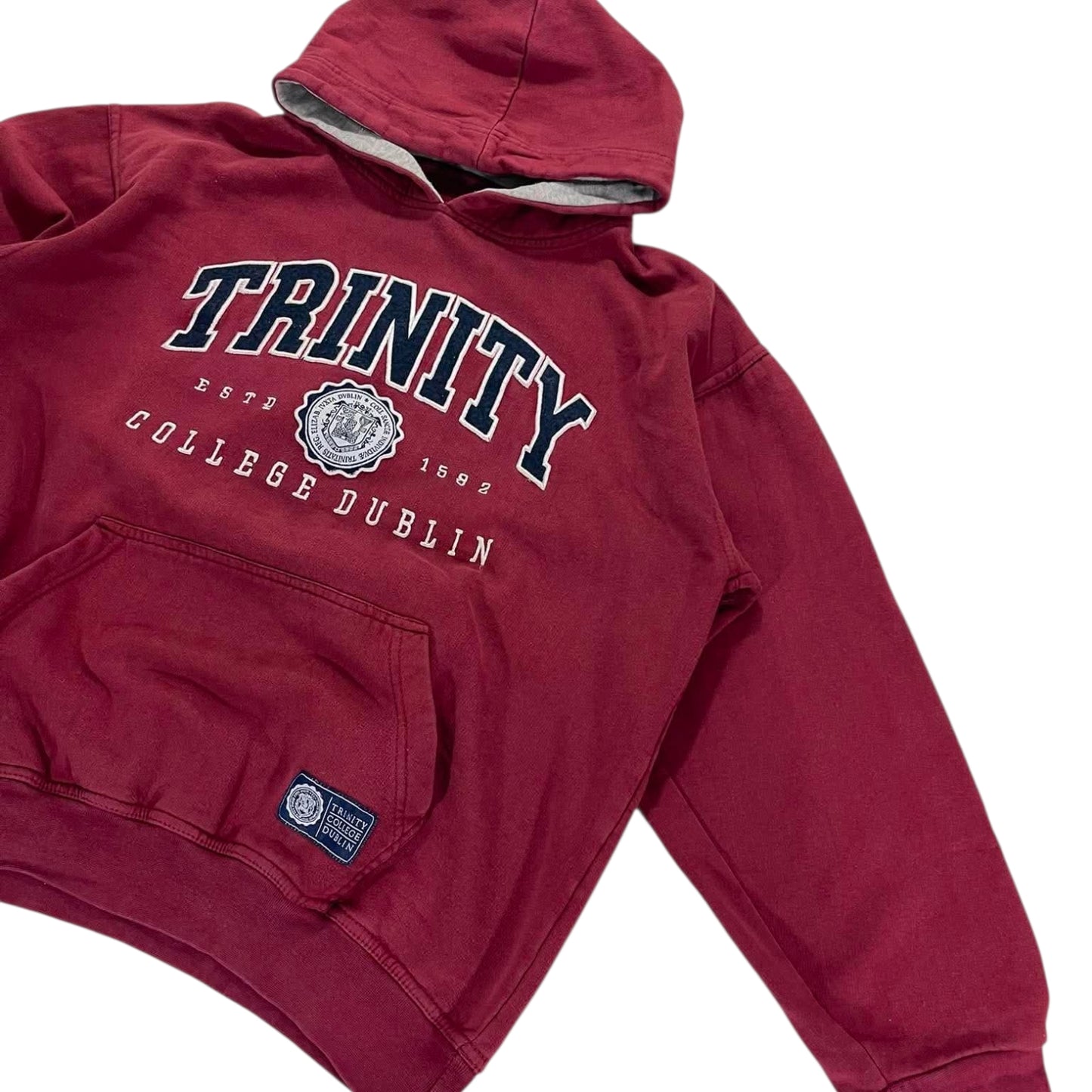 VINTAGE TRINITY COLLEGE DUBLIN BURGUNDY HOODIE (M)
