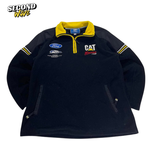 VINTAGE FORD PERFORMANCE RACING BLACK & YELLOW QUARTER ZIP FLEECE (L)