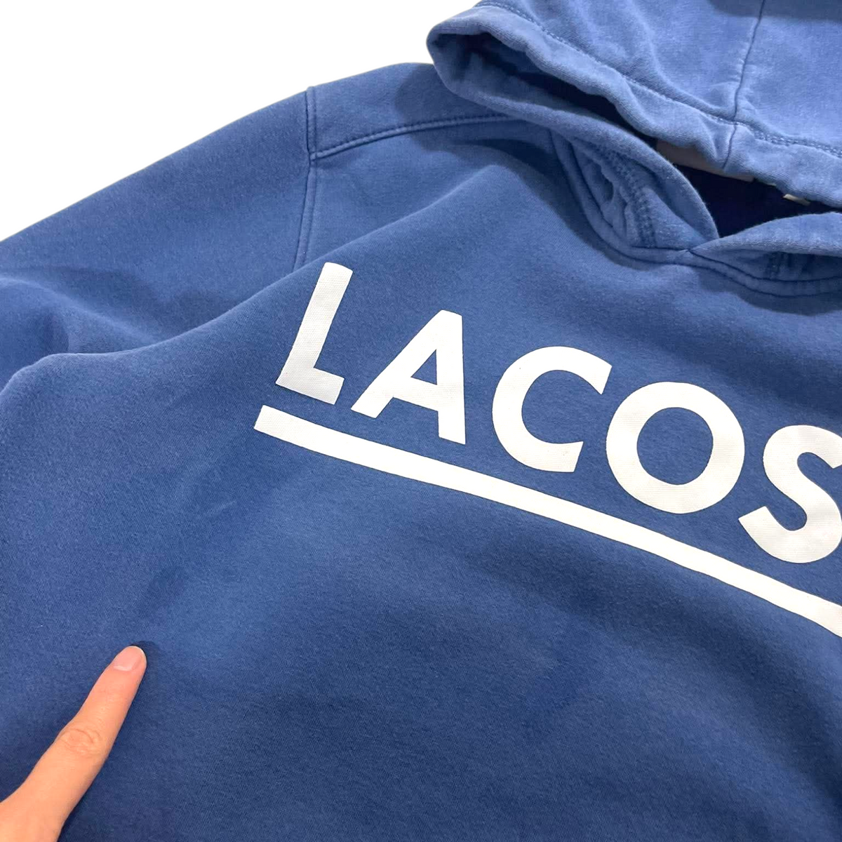 LACOSTE BLUE HOODIE (L)