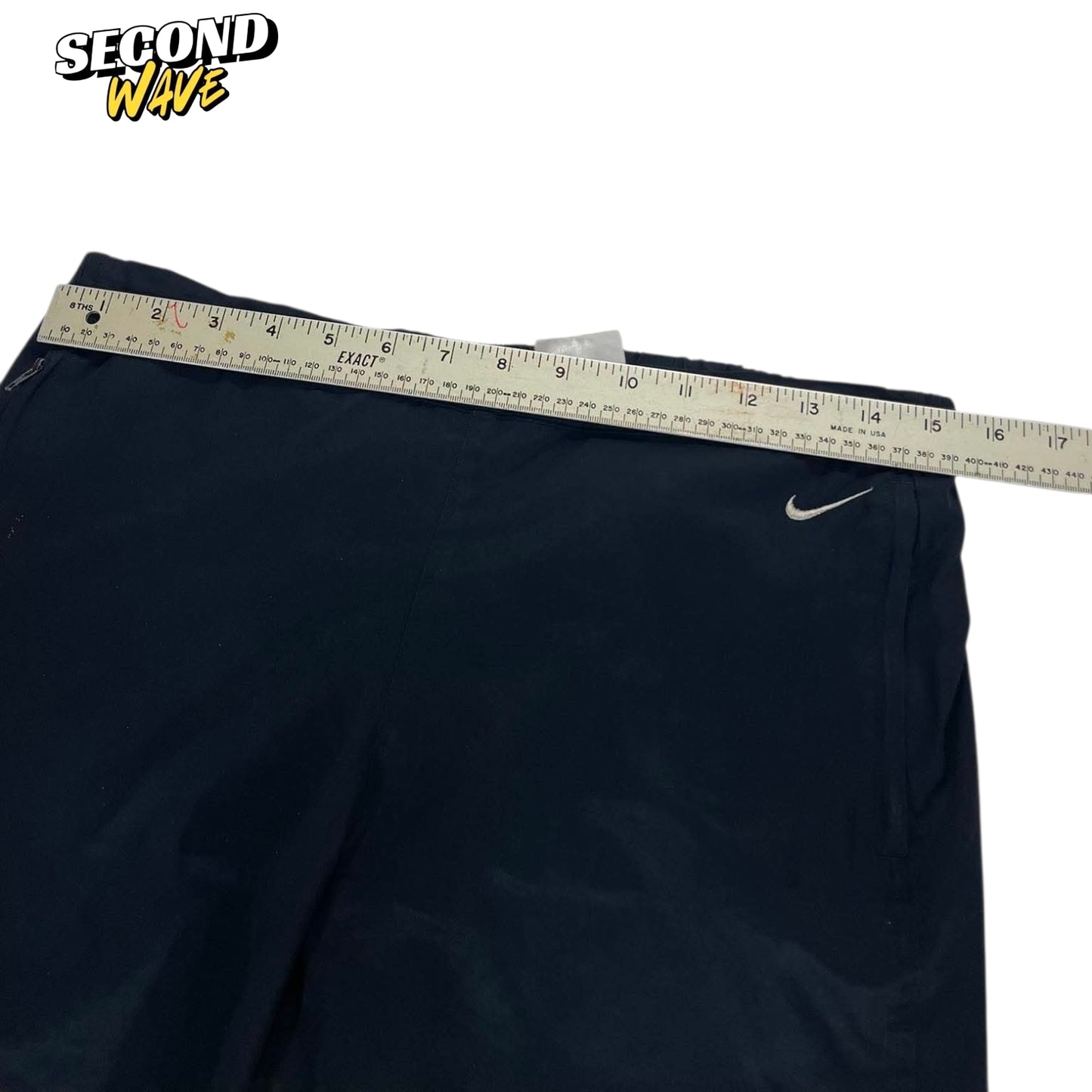 VINTAGE NIKE BLACK BAGGY TRACK PANTS (M)