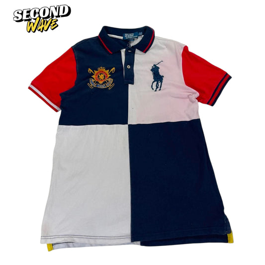 RALPH LAUREN MULTI COLOURED POLO SHIRT (M)