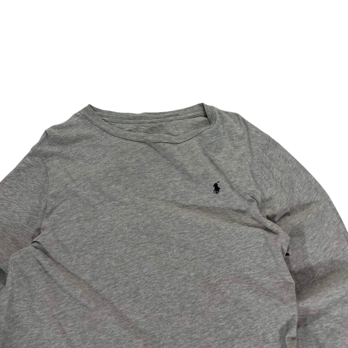 GRAY NO TAG POLO RALPH LAUREN LONG SLEEVE (S)