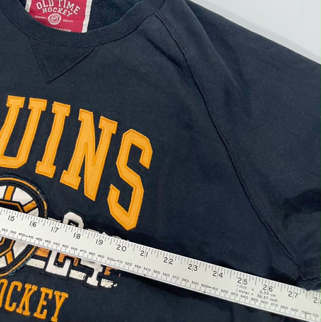 VINTAGE OLD TIME HOCKEY BOSTON BRUINS NAVY CREWNECK SWEATSHIRT  (XXL)
