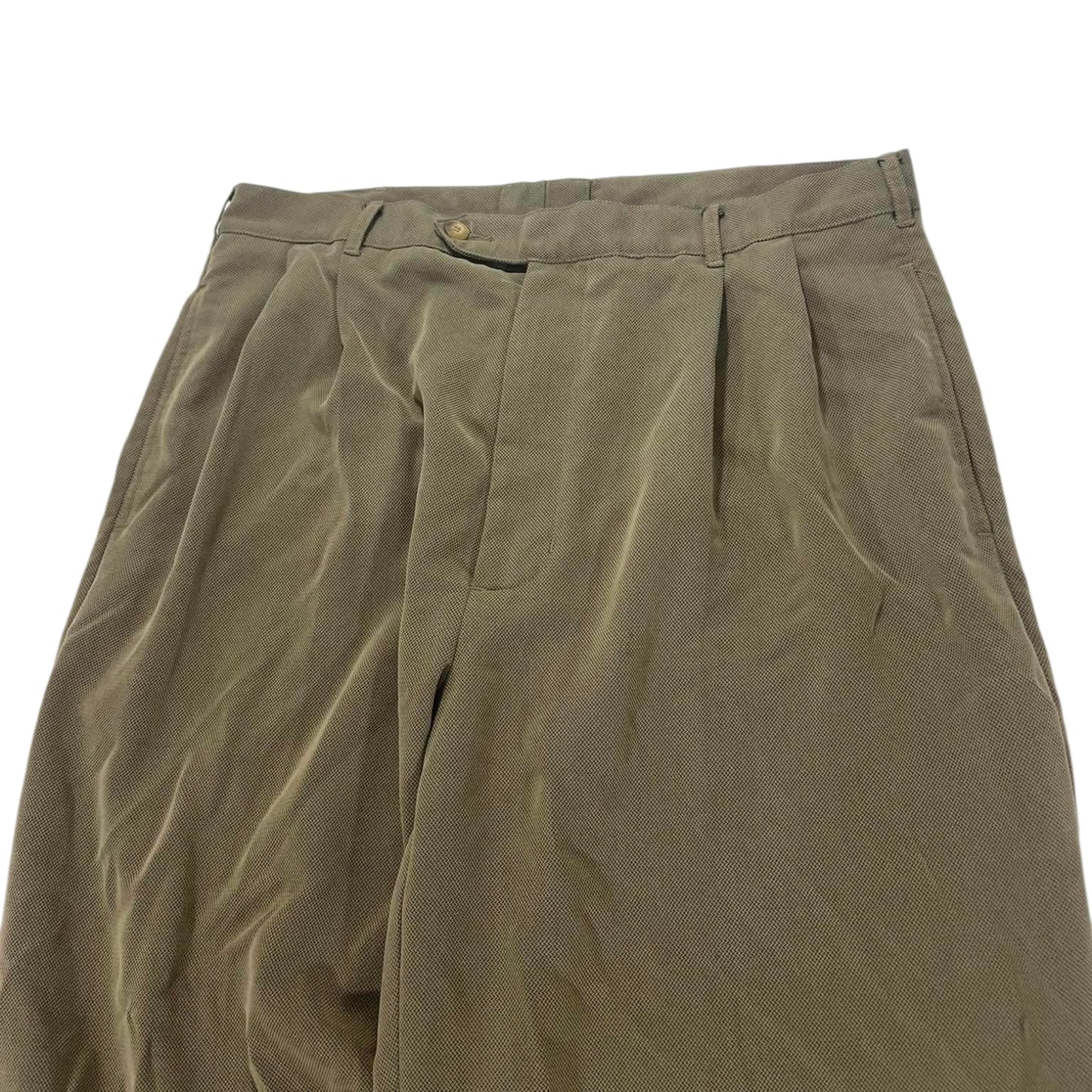VINTAGE CENARIO KHAKI WIDE LEG TROUSERS (34)