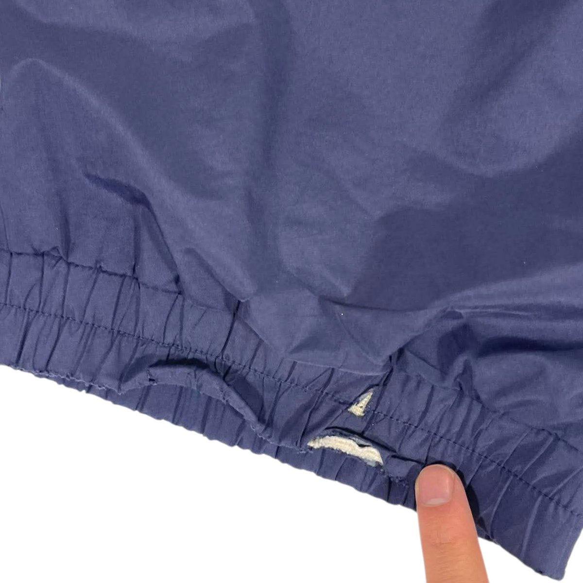 Y2K NAVY BLUE BAGGY TRACK PANTS (S)