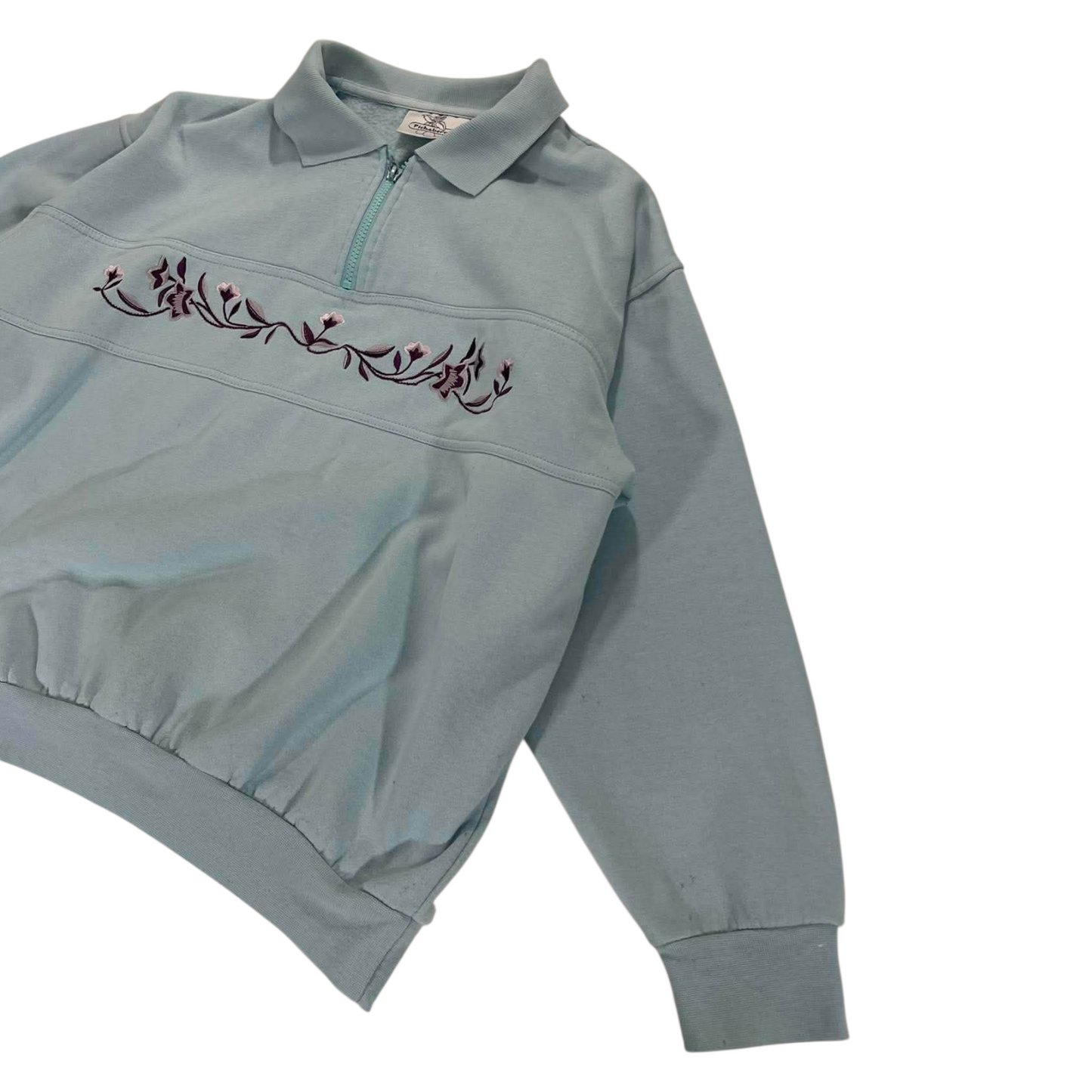 EMBROIDERED PICKABERRY BLUE QUARTER ZIP (M)