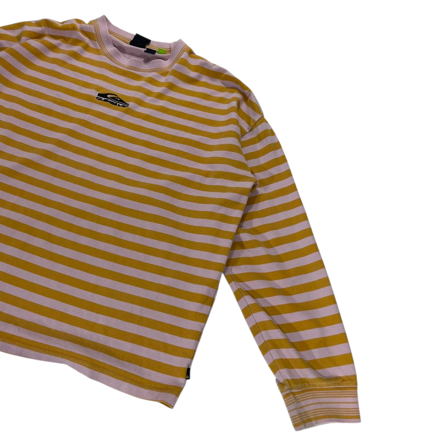 QUIKSILVER YELLOW STRIPED CREWNECK (L)