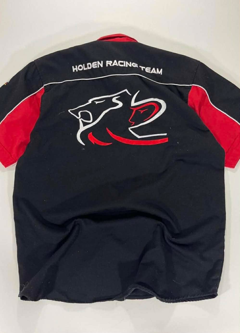 Y2K HOLDEN RACING TEAM BLACK&RED BUTTON UP SHIRT (L)