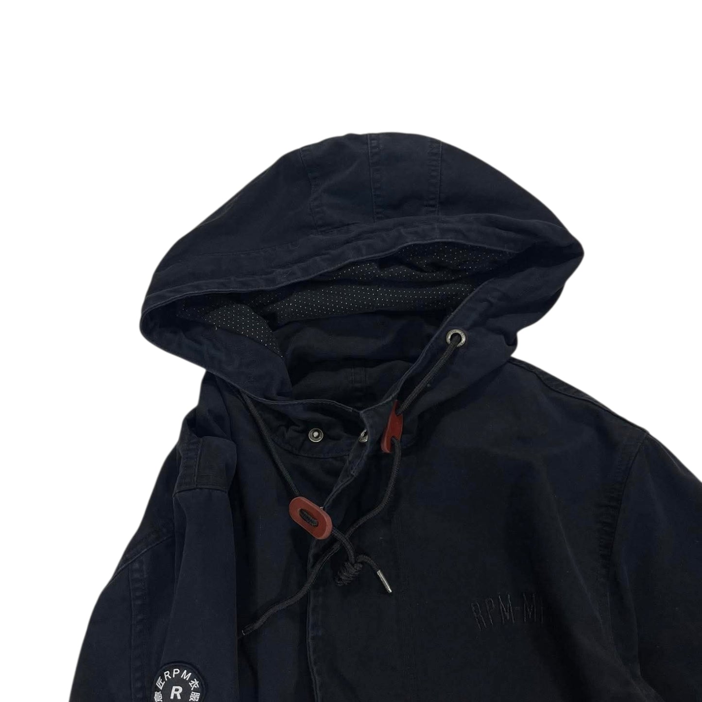 RPM NAVY BLACK HOODED JACKET (L)