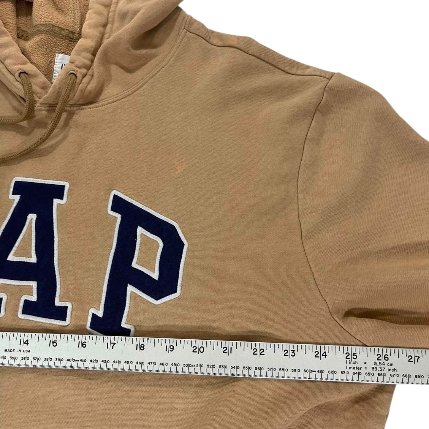 GAP TAN HOODIE WITH NAVY BLUE LOGO (XXL)