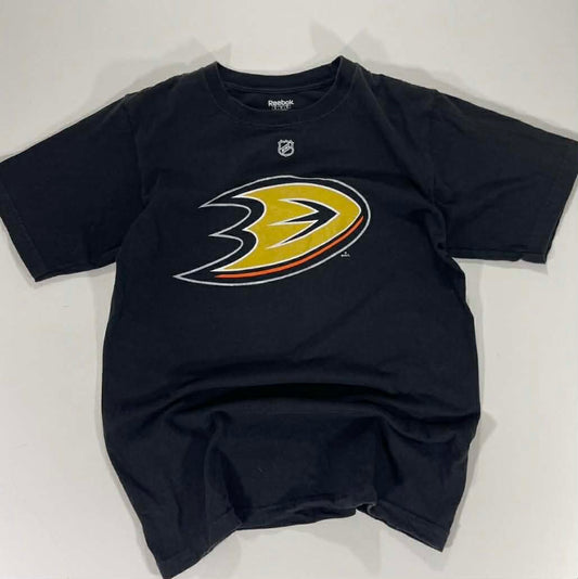 VINTAGE FOWLER REEBOK BLACK ANAHEIM DUCKS NHL HOCKEY TEE (M)