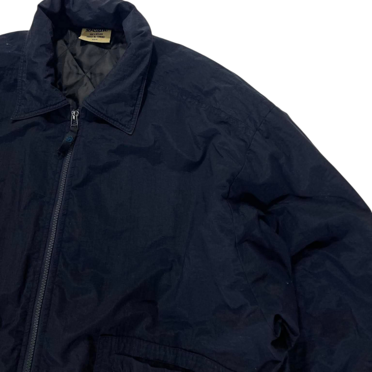 90S NAVY NYLON BOMBER JACKET (XL)