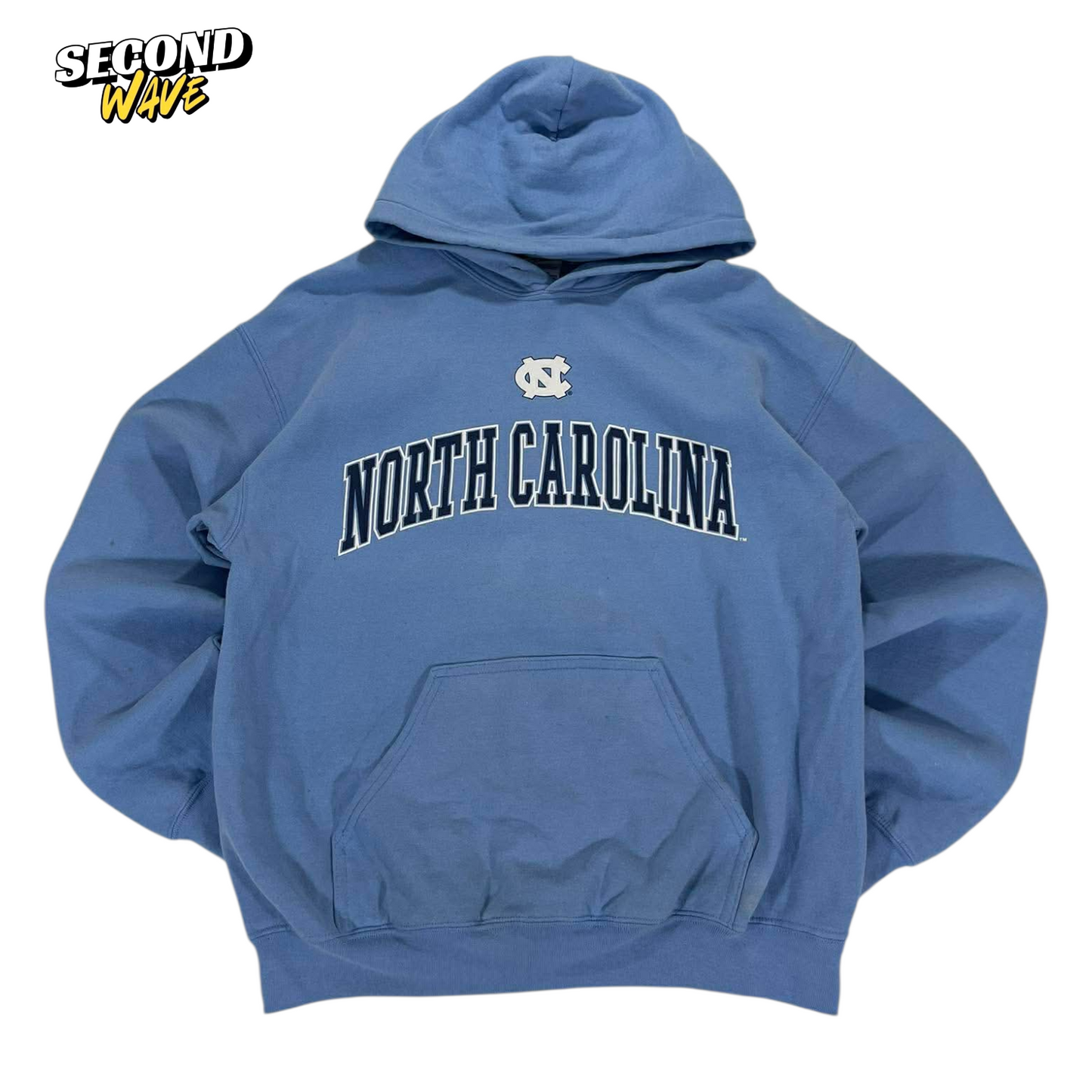 VINTAGE UNIVERSITY OF NORTH CAROLINA TAR HEELS BLUE HOODIE (M)
