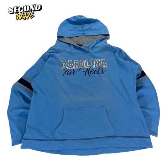 VINTAGE UNIVERSITY OF NORTH CAROLINA TAR HEELS BLUE HOODIE (L)