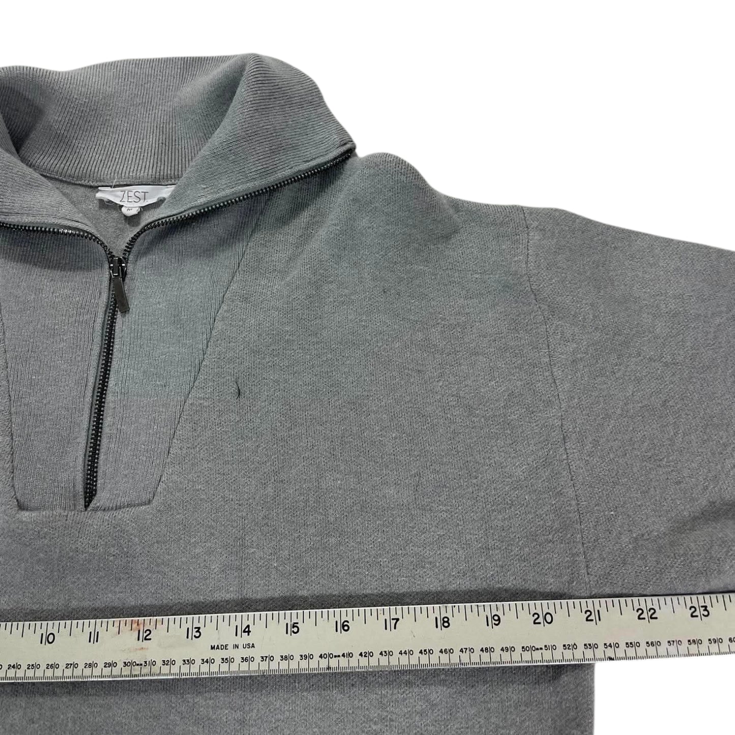 GREY QUARTER ZIP SWEATSHIRT (M)