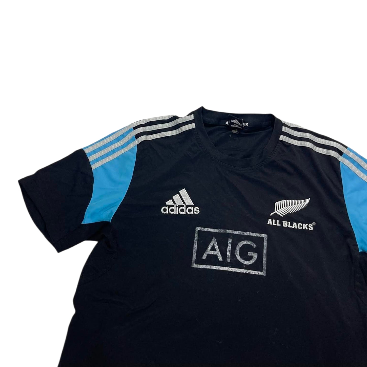 ADIDAS ALL BLACKS RUGBY BLACK T-SHIRT (M)