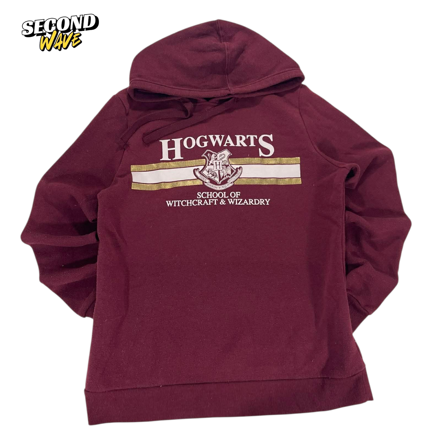 HARRY POTTER BURGUNDY HOGWARTS SCHOOL OF WITCHCRAFT & WIZARDY HOODIE (M)