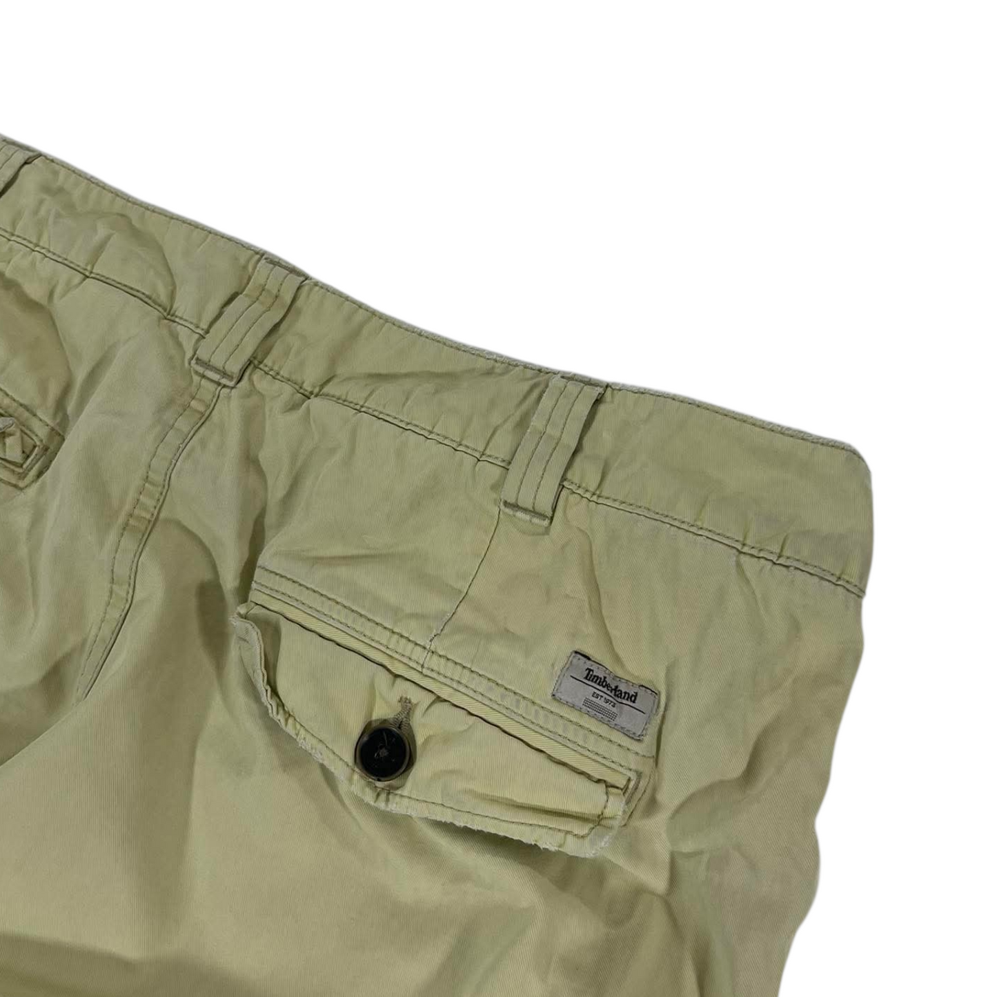 VINTAGE TIMBERLAND KHAKI CARGO SHORTS WITH ADJUSTABLE WAIST AND POCKETS (38)