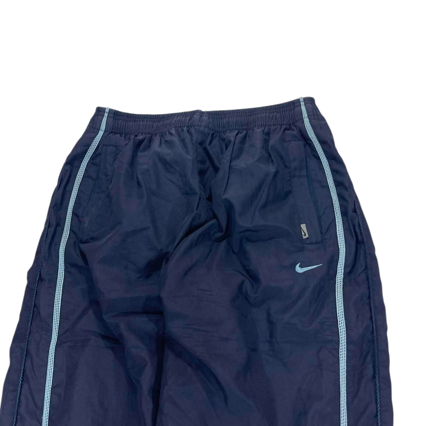VINTAGE NIKE NAVY BLUE TRACK PANTS (L)
