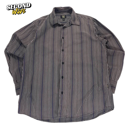 VINTAGE LINE7 LONG SLEEVE BUTTON UP SHIRT (M)