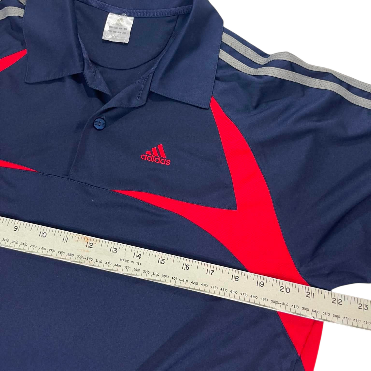 ADIDAS NAVY BLUE POLO SHIRT (L)