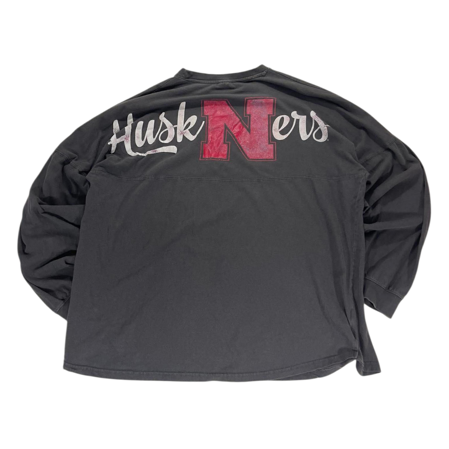 VINTAGE NEBRASKA HUSKERS WITH A BACKHIT LONG SLEEVE SHIRT (XL)