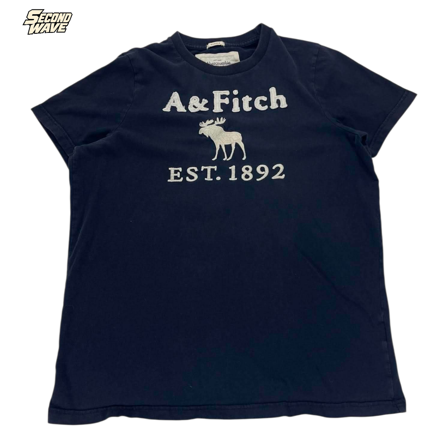 ABERCROMBIE & FITCH NAVY BLUE TEE (BEST FIT M)