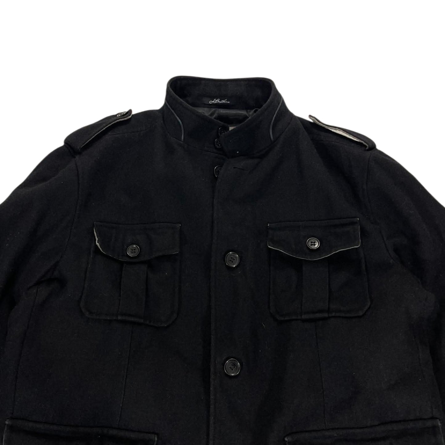 BLACK MILITARY STYLE COAT (XL)