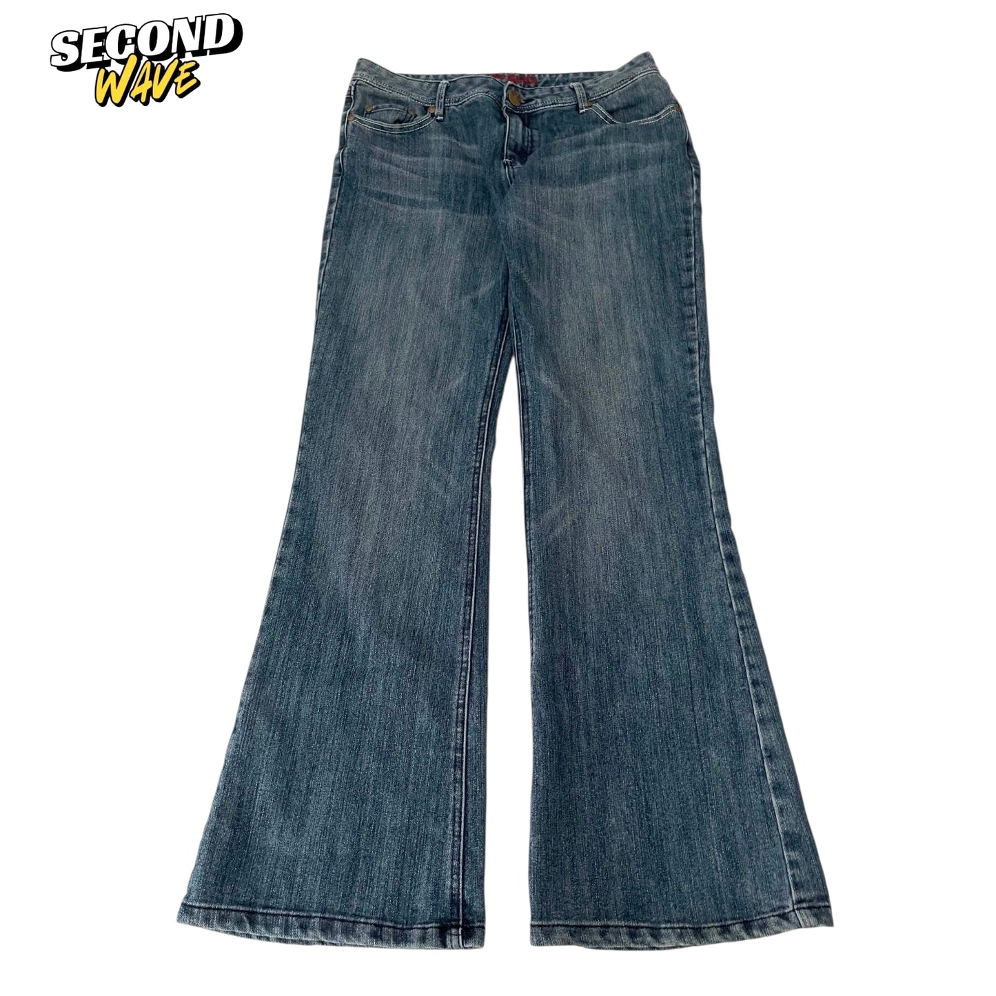 Y2K LOW RISE FLARE JEANS (UK 12)