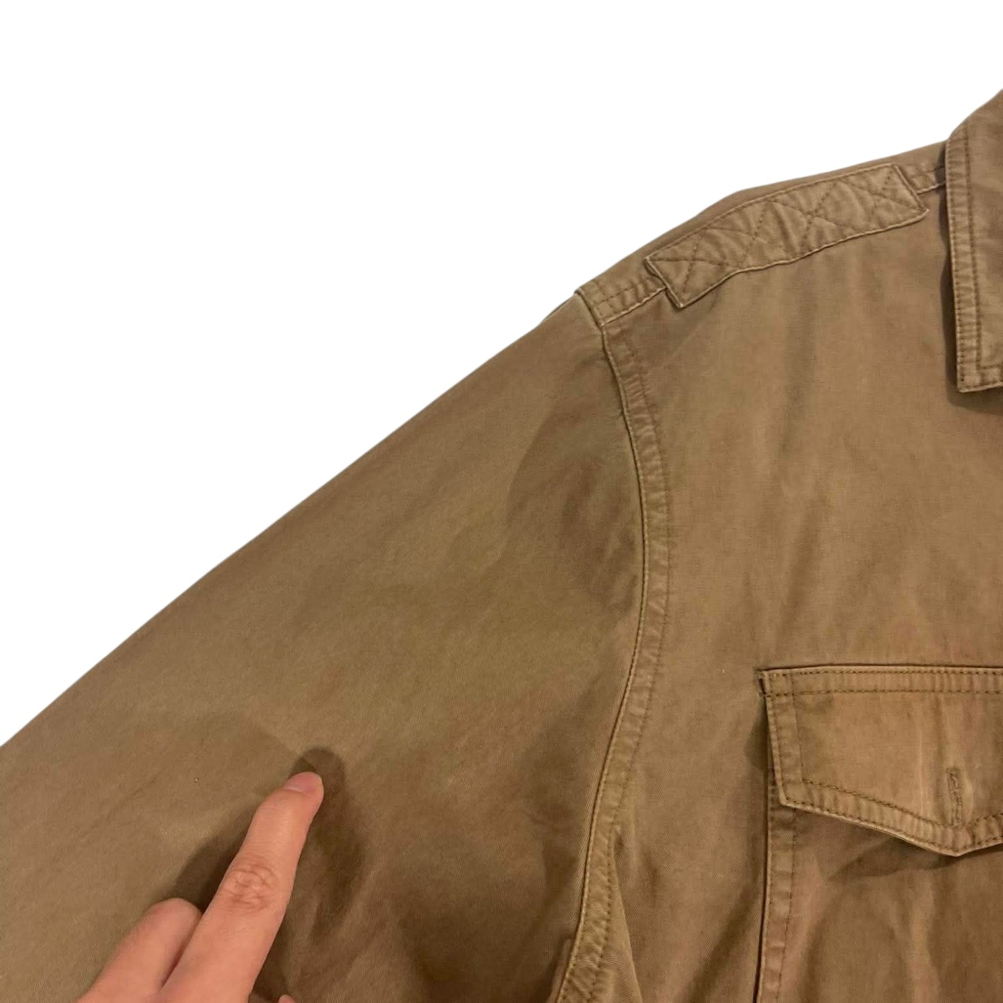 ABSCENT BROWN BUTTON UP SHIRT (M-L)