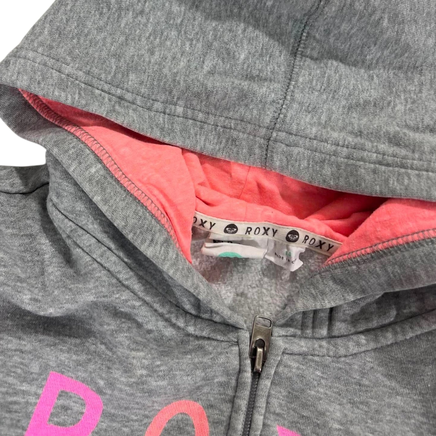 ROXY PINK & GREY ZIP UP HOODIE (S)