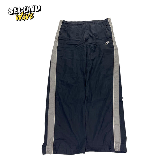 VINTAGE NIKE BLACK GREY BAGGY TRACK PANTS (M)