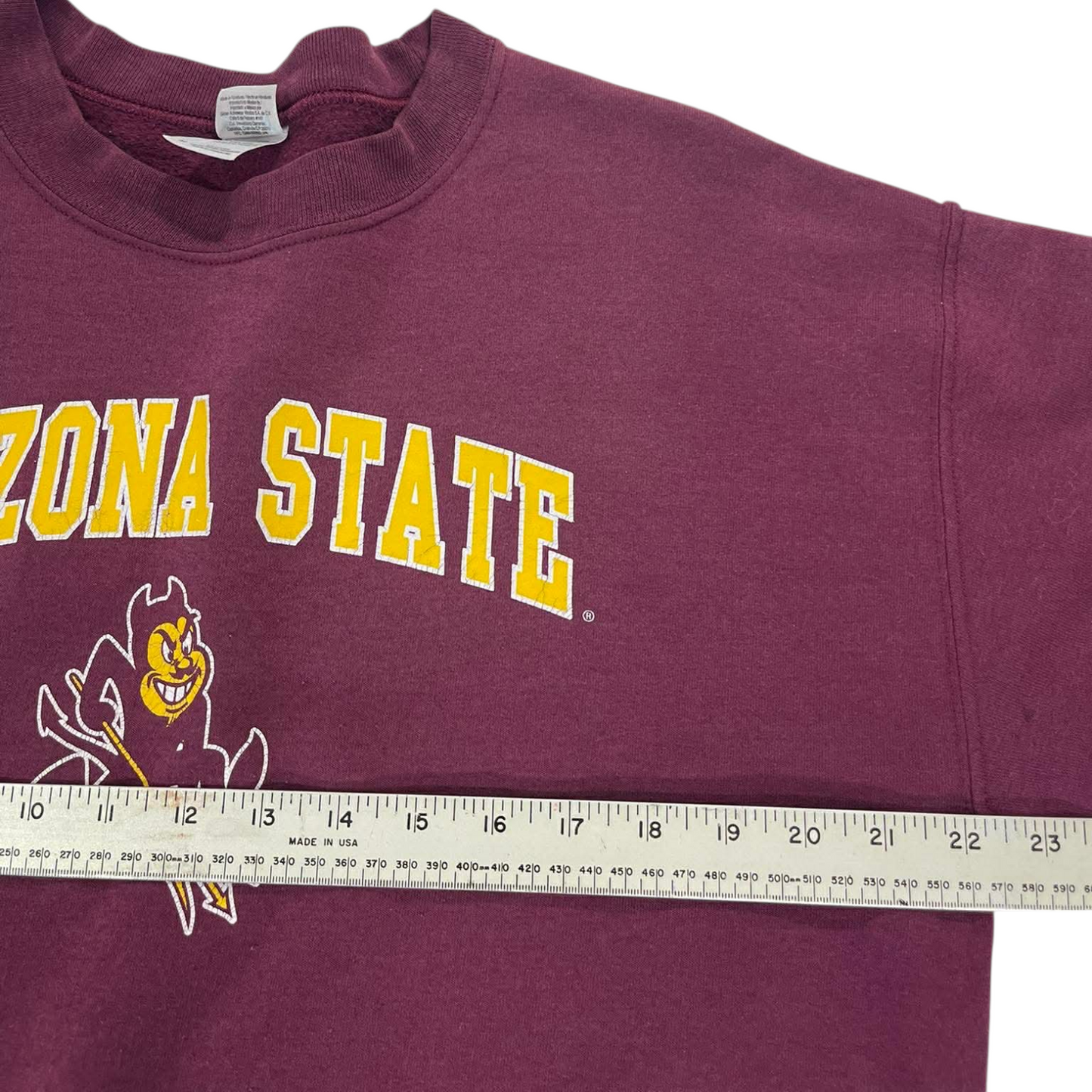 90s ARIZONA STATE UNIVERSITY BURGUNDY CREWNECK SWEATSHIRT (M)