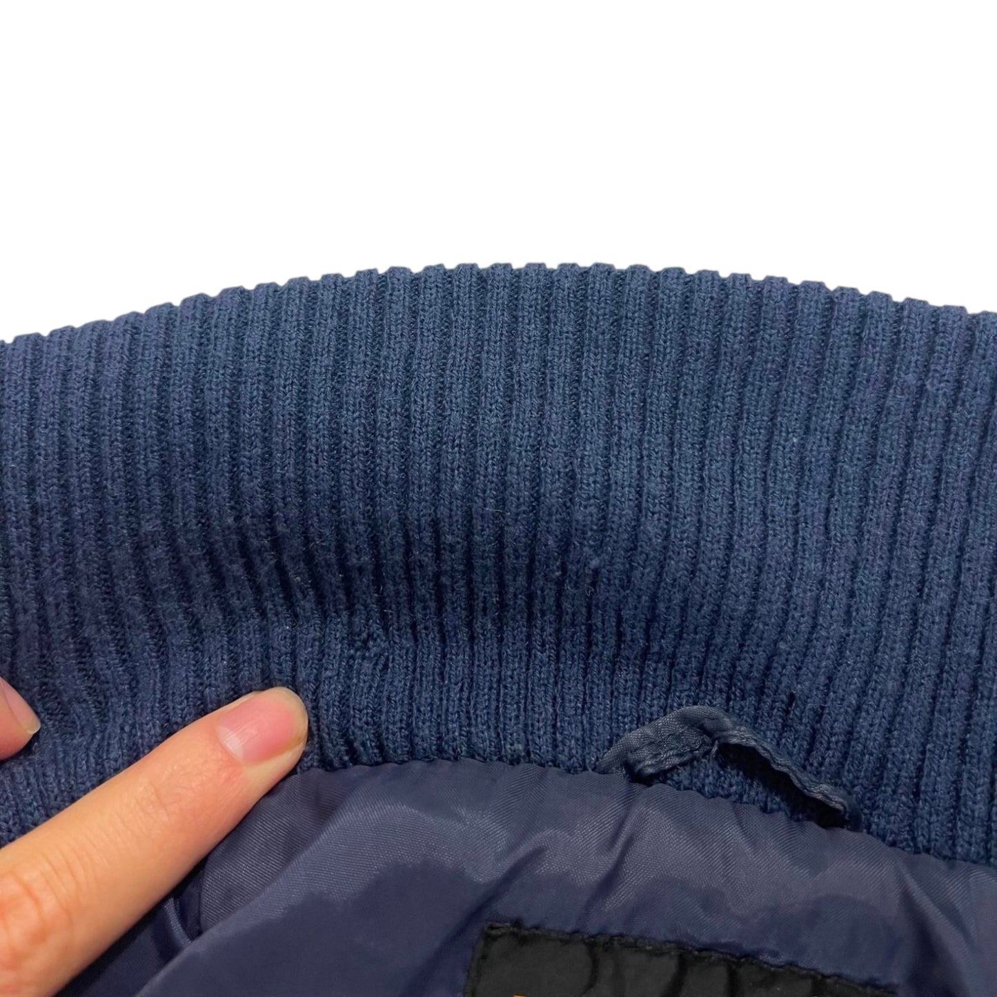 VINTAGE WRANGLER NAVY BOMBER JACKET (M)