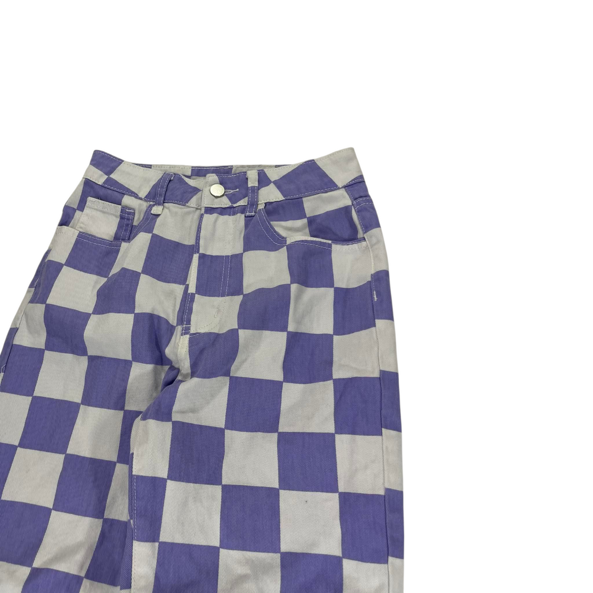 PURPLE CHECKERBOARD WIDE LEG PANTS (24)