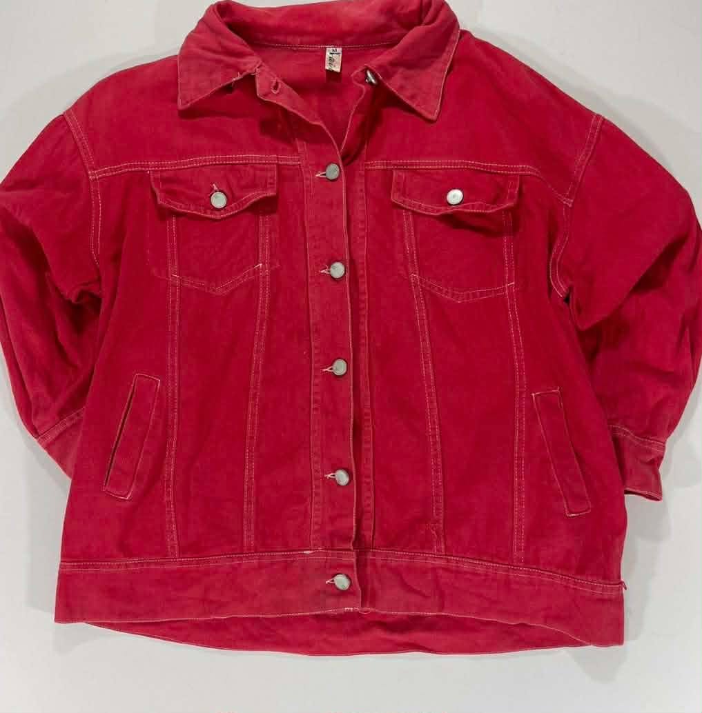 RED DENIM VINTAGE CHEERIOS RACING JACKET (M)