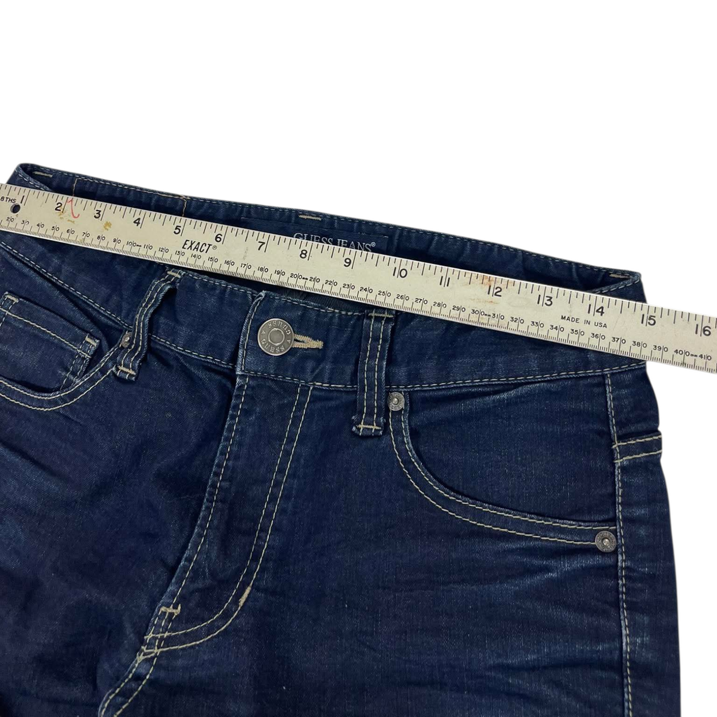 GUESS NAVY BLUE STRAIGHT LEG JEANS (28)