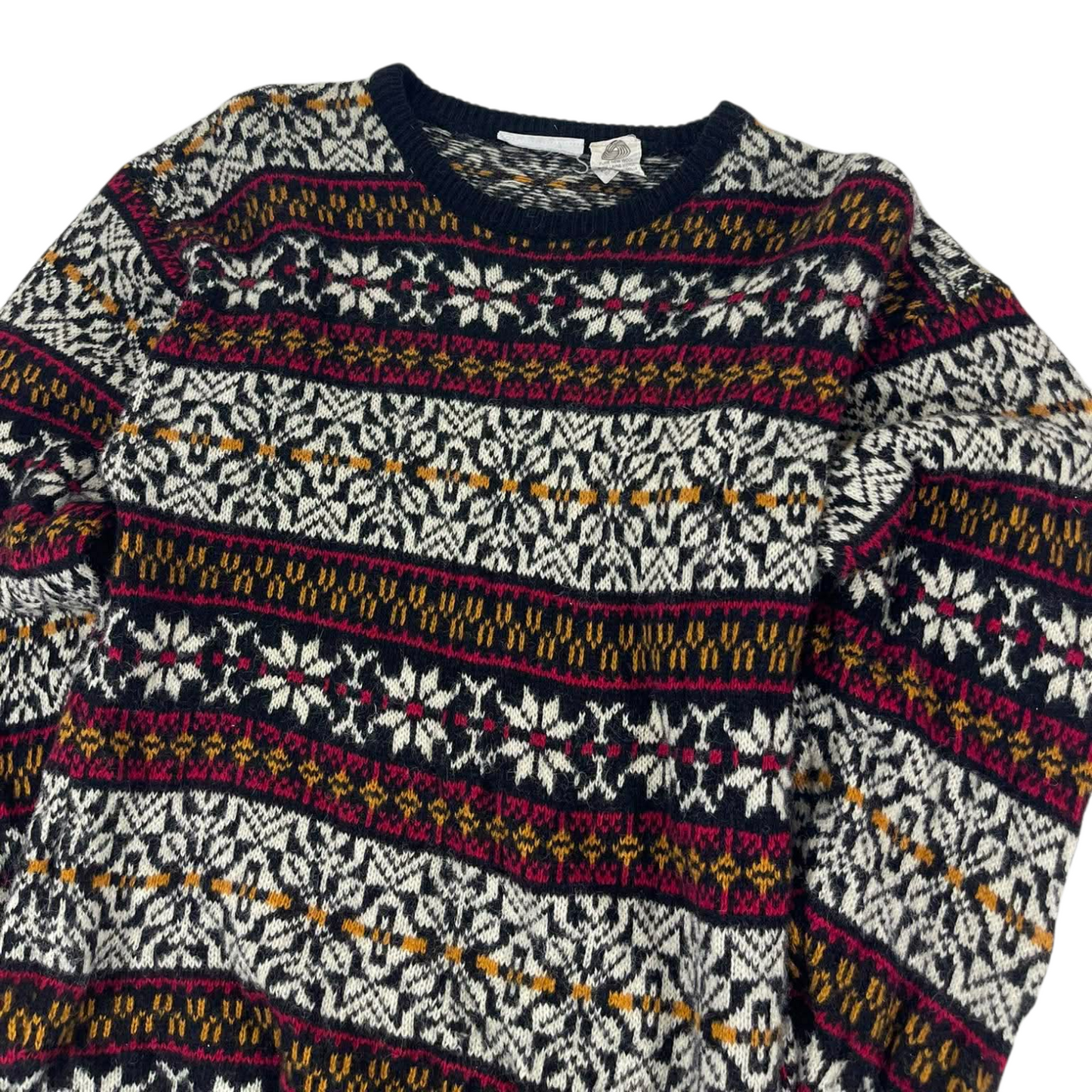 VINTAGE 90S PURE WOOL KNIT SWEATER (M)
