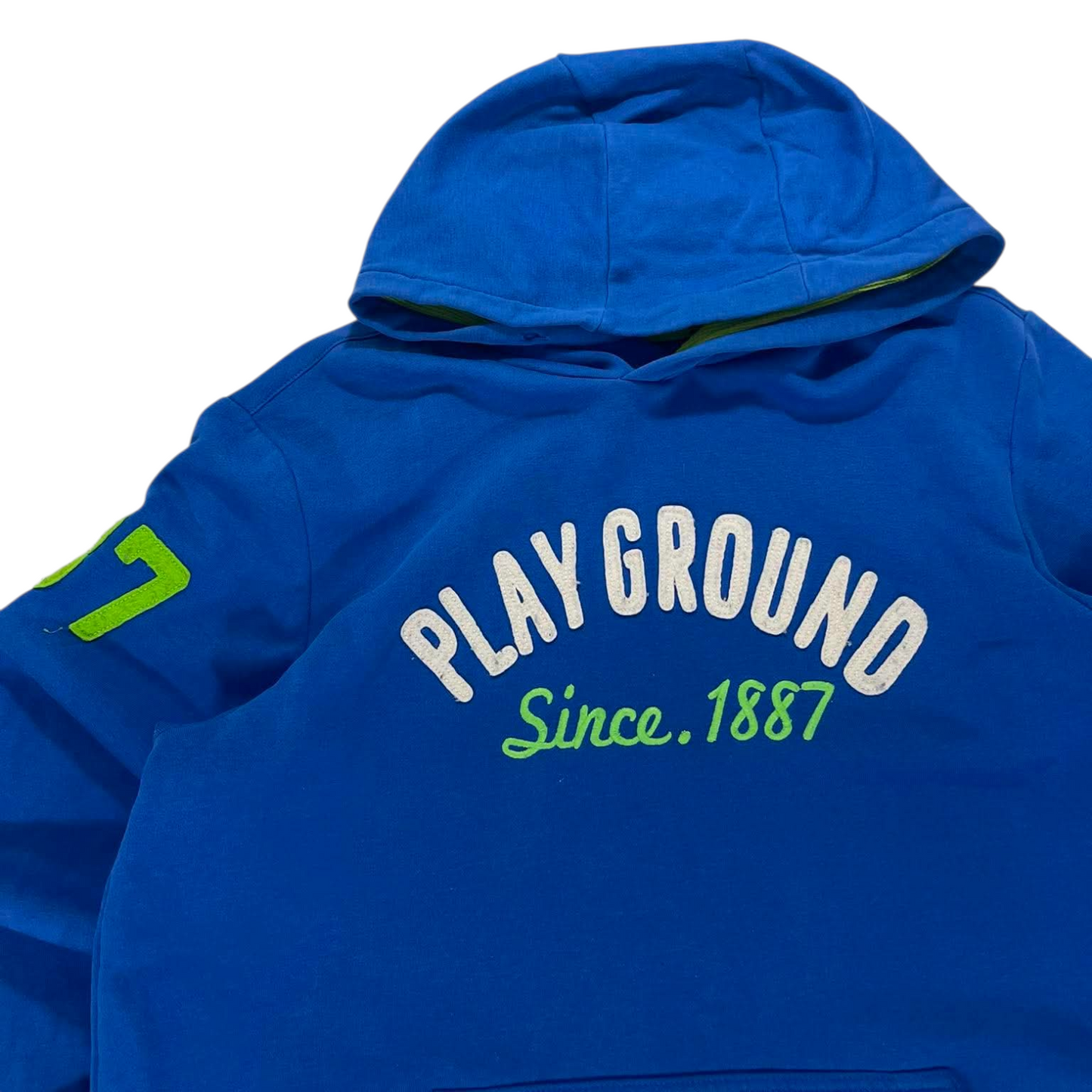 VINTAGE PLAYGROUND BLUE & GREEN HOODIE (L)