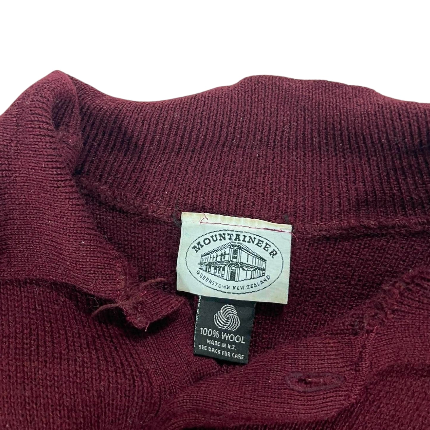 100% WOOL BURGUNDY WOOL POLO SWEATER (M-L)