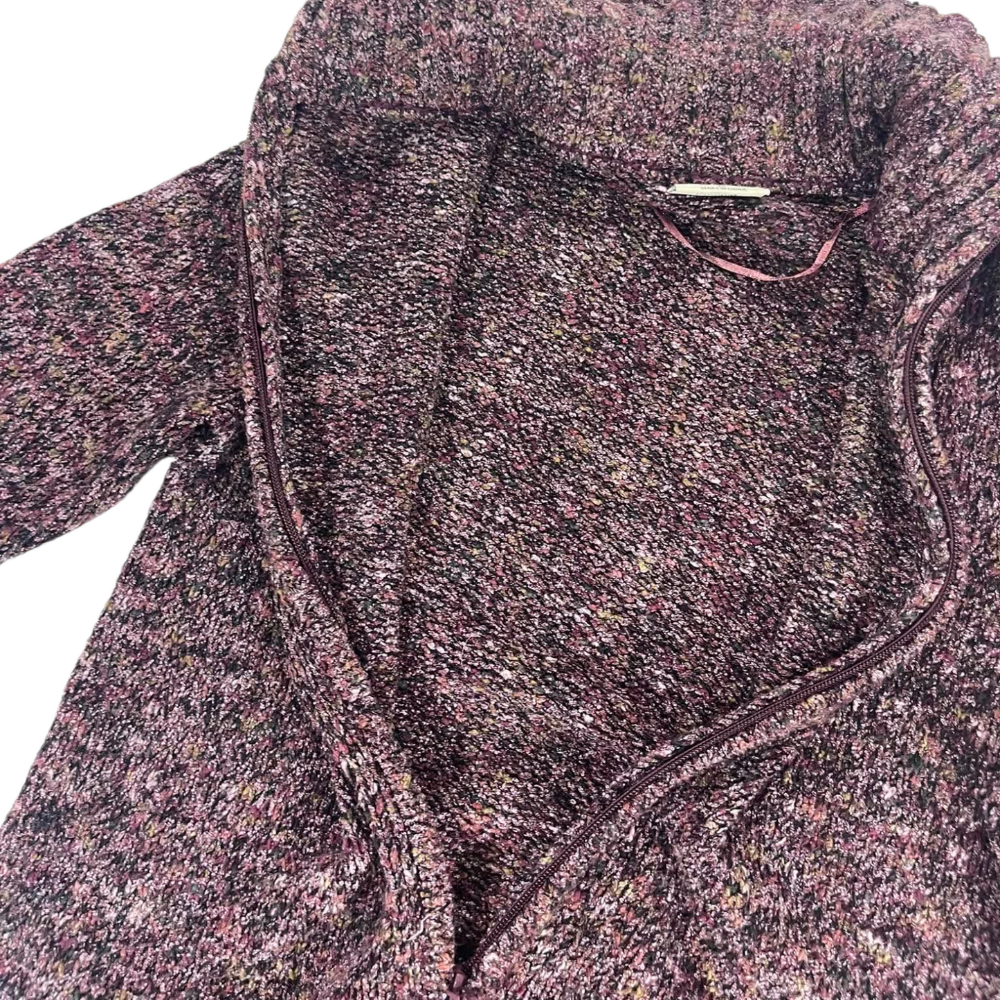 90S MULTI COLOUR ZIP UP SWEATER (M)