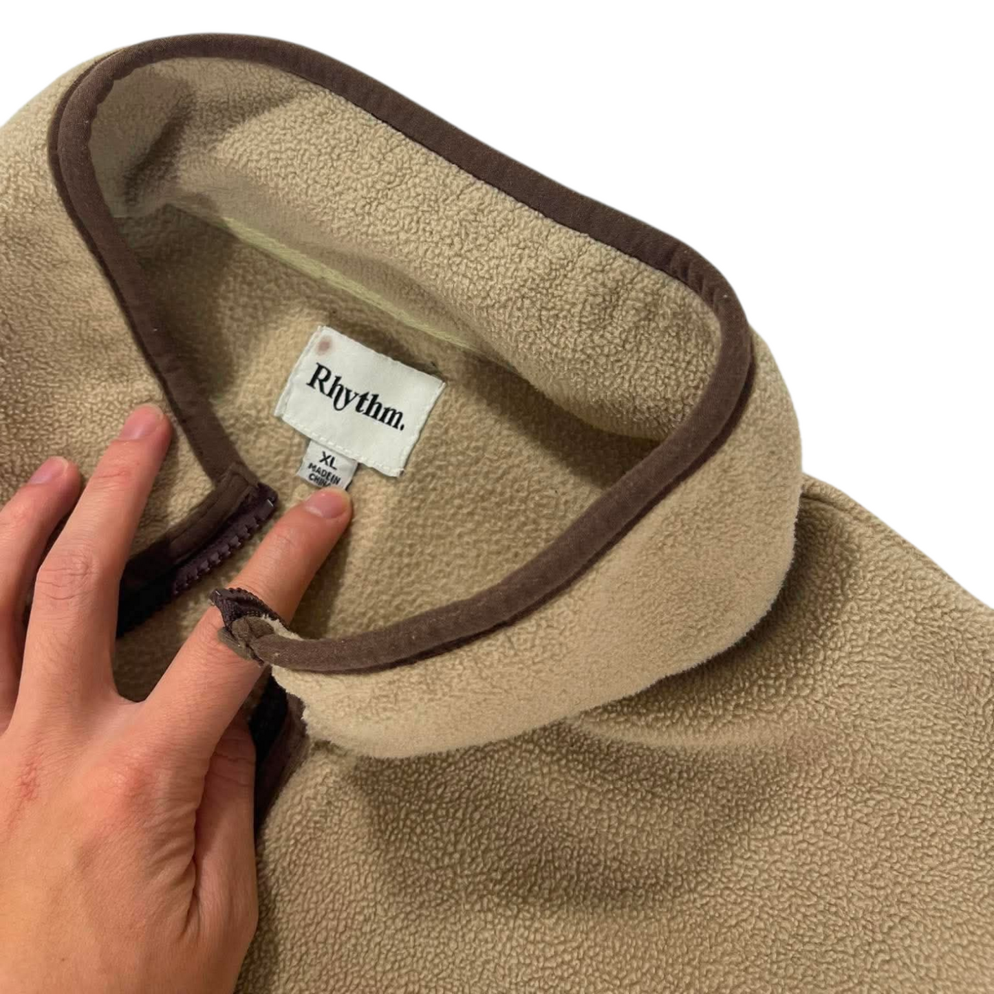 RHYTHM BROWN QUARTER ZIP FLEECE (L-XL)