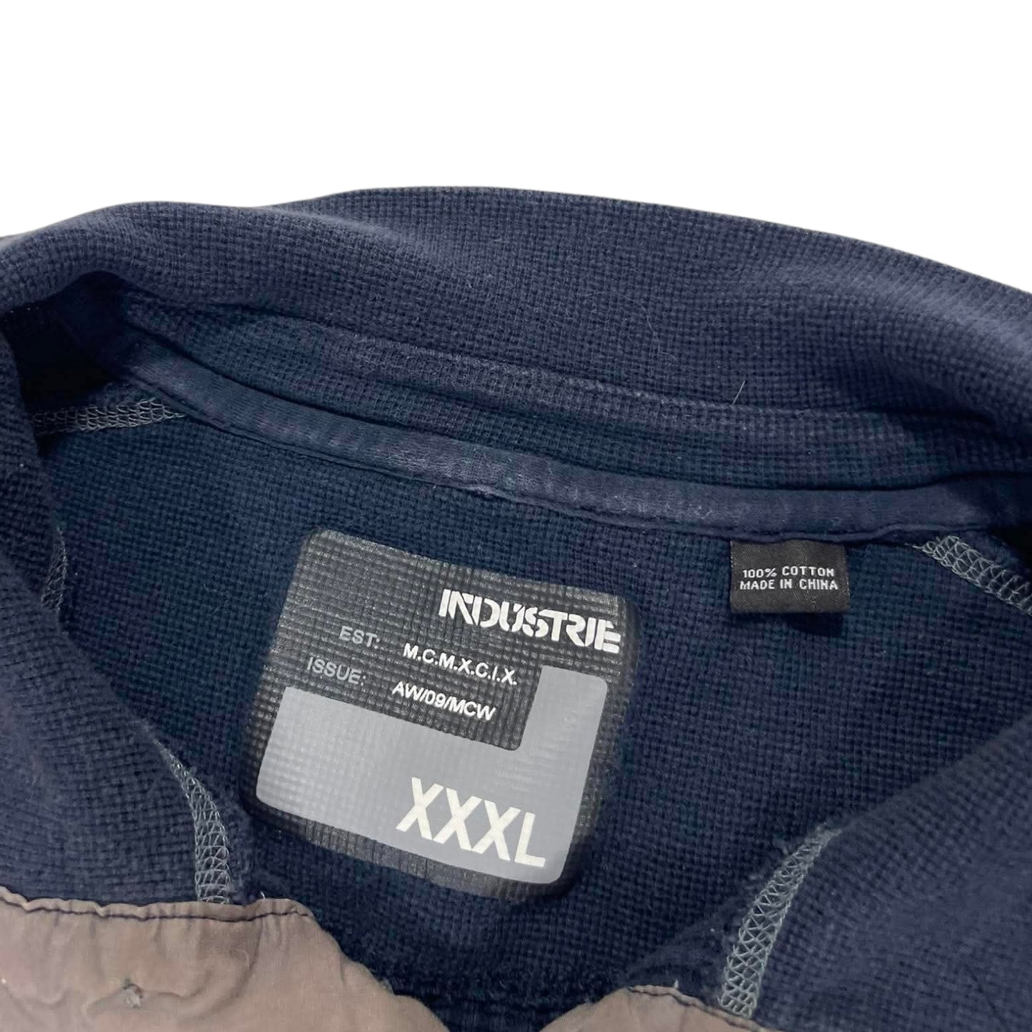 INDUSTRIE NAVY BLUE LONG SLEEVE POLO SHIRT WITH A RELAXED FIT (L)