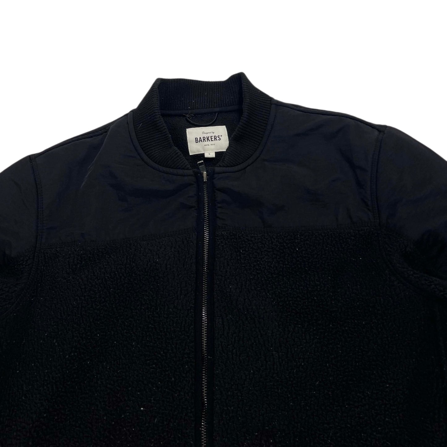 BARKERS BLACK FLEECE BOMBER JACKET (L)
