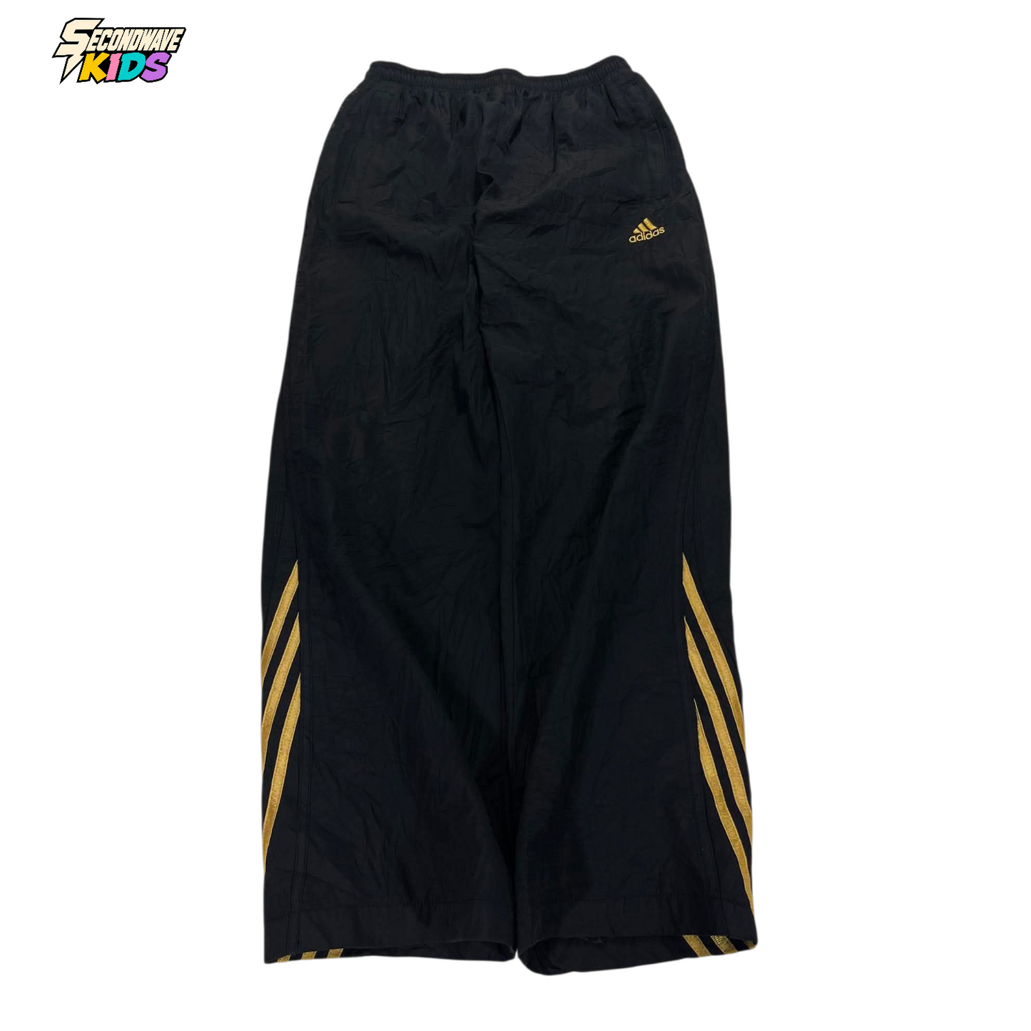 ADIDAS BLACK & GOLD TRACK PANTS ⁶ (XL)