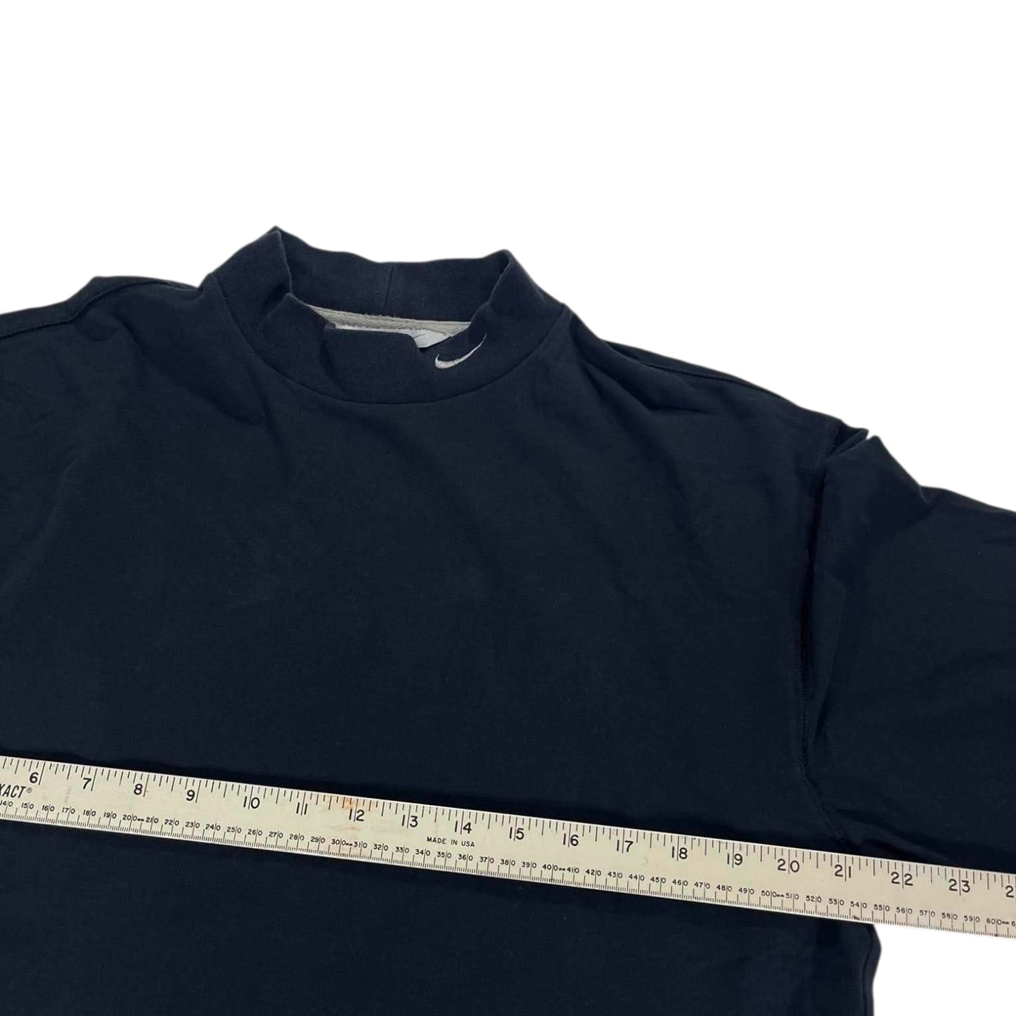 VINTAGE NIKE BLACK LONG SLEEVE MOCK NECK TOP (L)