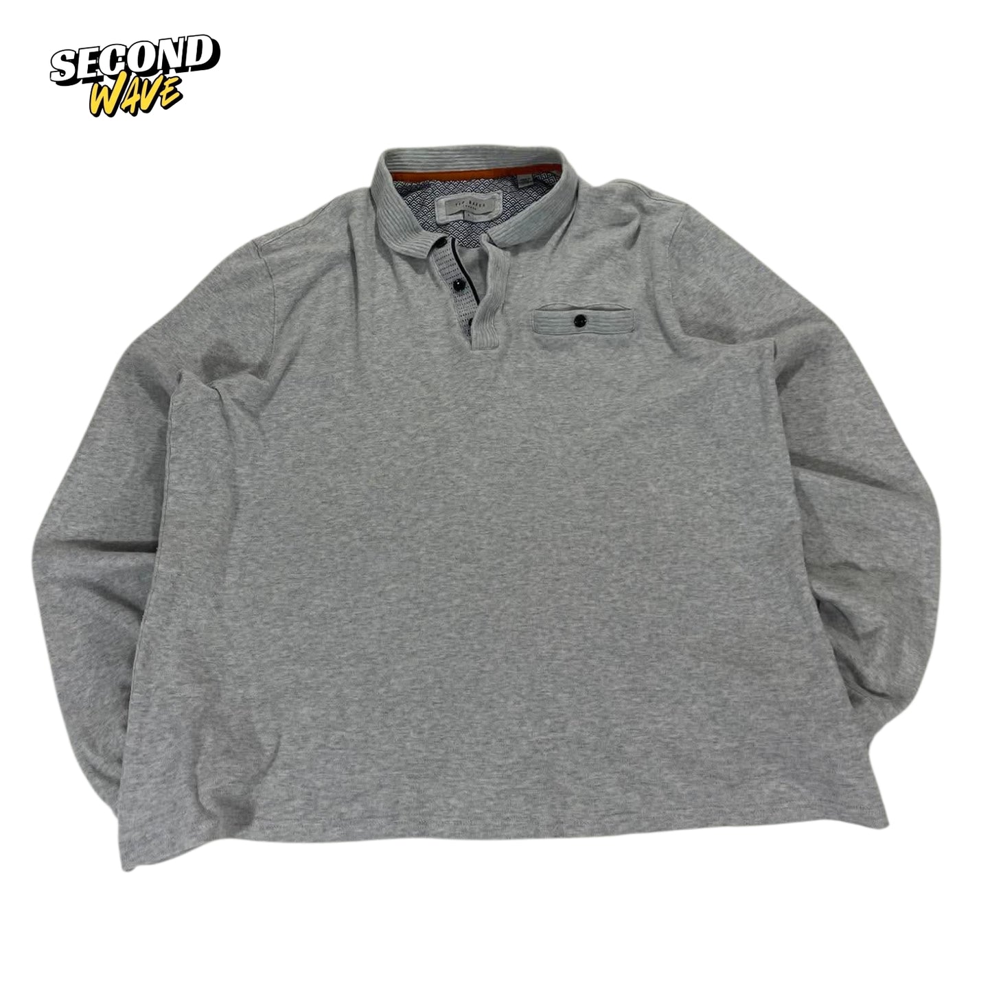 TED BAKER GREY POLO LONG SLEEVE (L)