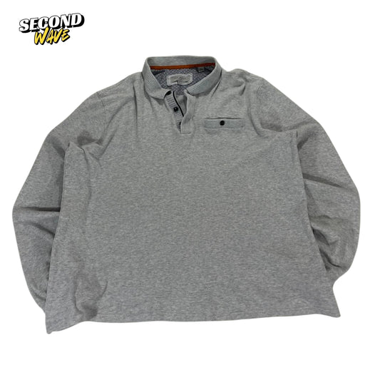 TED BAKER GREY POLO LONG SLEEVE (L)